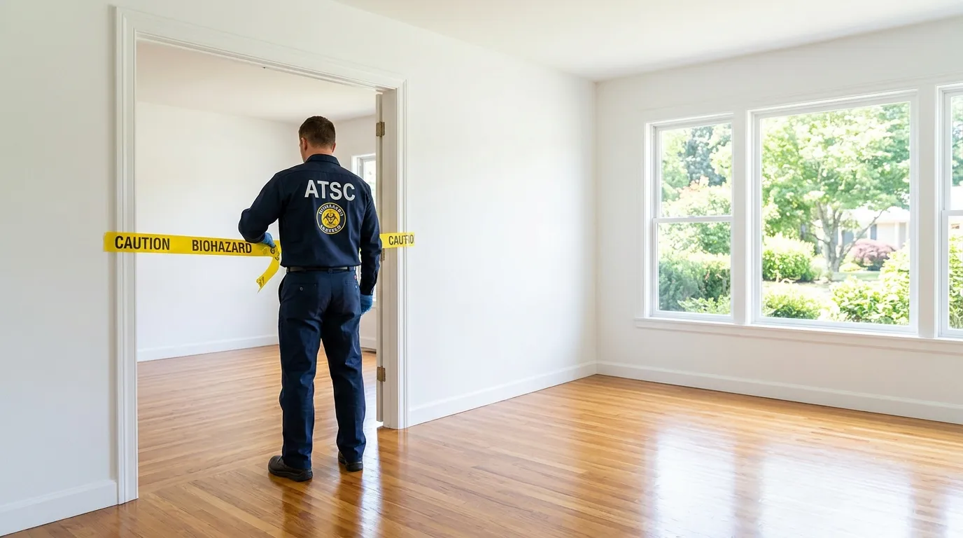 Certified biohazard cleanup crew performing Decomposition Cleanup in Oakwood